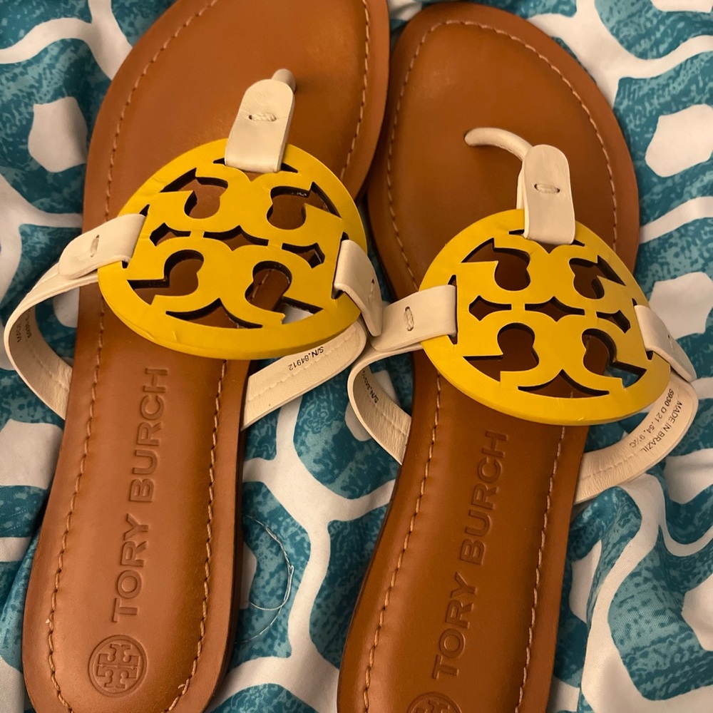 Tory Burch, Canary Yellow Slides